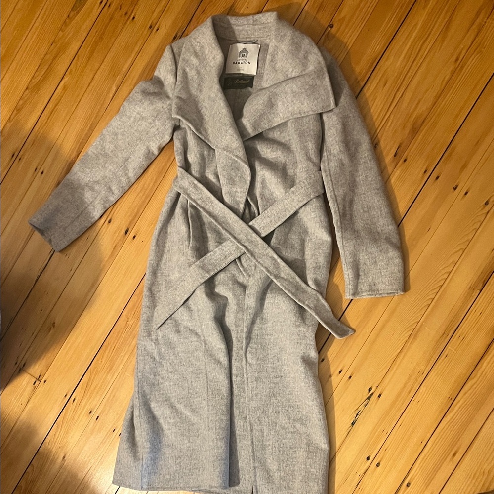 Babaton Light Gray Wrap Coat